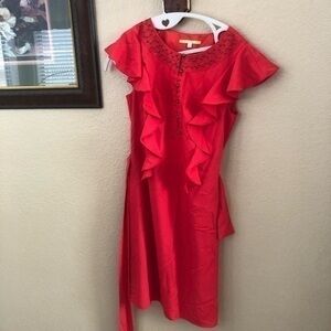 Gianni Bini  Red Ruffle Dress Size 2